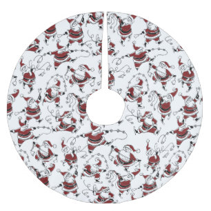 Jupon De Sapin En Polyester Brossé Jupe de arbre de Noël Vintage Skating Santa
