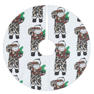 Jupon De Sapin En Polyester Brossé jupe de léopard d'afrique santa claus