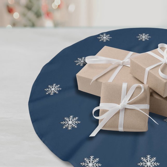 Jupon De Sapin En Polyester Brossé Jupe de Noël minimaliste de flocon de neige (Créateur téléchargé)