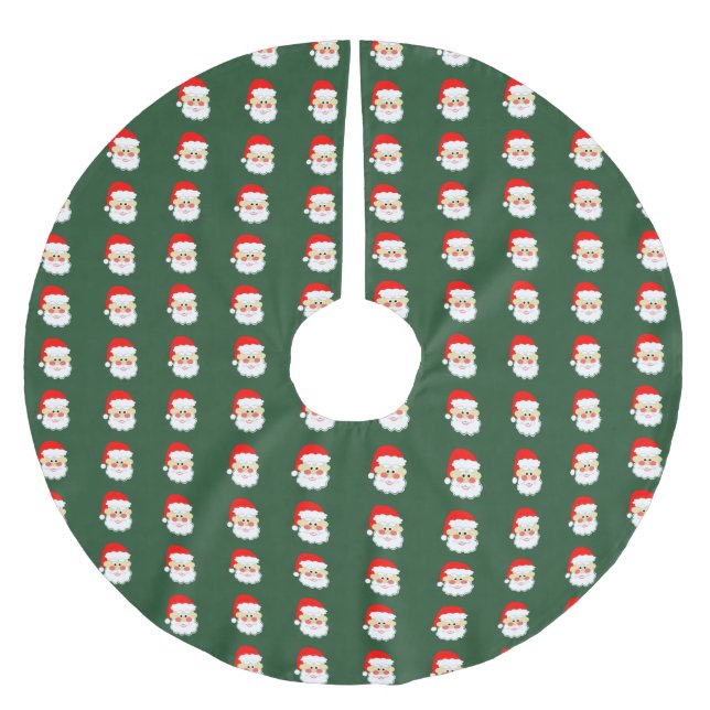 Jupon De Sapin En Polyester Brossé jupe de santa claus rouge vert (Devant)