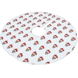 Jupon De Sapin En Polyester Brossé Jupe en polyester brossé père Noël Corgi