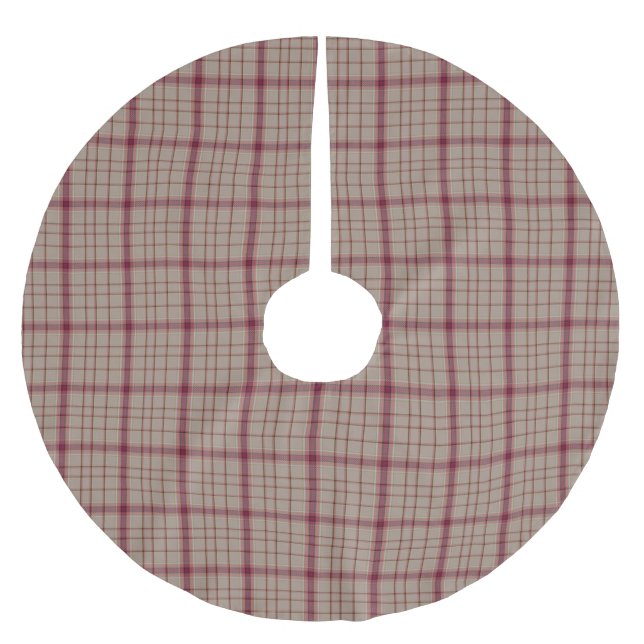 Jupon De Sapin En Polyester Brossé Jupe en Polyester Brossé Tartan rose (Devant)