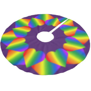 Jupon De Sapin En Polyester Brossé Jupe gay pride Arbre de Noël Arc-en-ciel Décor d'a