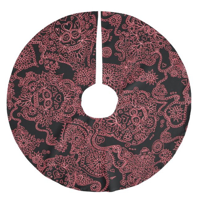 Jupon De Sapin En Polyester Brossé Jupe gothique rouge et noire (Devant)