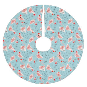 Jupon De Sapin En Polyester Brossé Jupe multi bleue d'arbre de Santa de Flamant rose