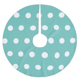 Jupon De Sapin En Polyester Brossé Jupe Pointe Arbre (Aqua & White)