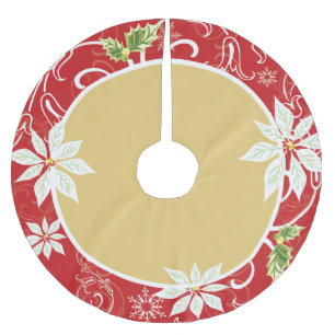 Jupon De Sapin En Polyester Brossé Jupe rouge d'arbre de Pointsetta