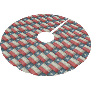 Jupon De Sapin En Polyester Brossé Jupe vintage d'arbre de style de drapeau d'état d