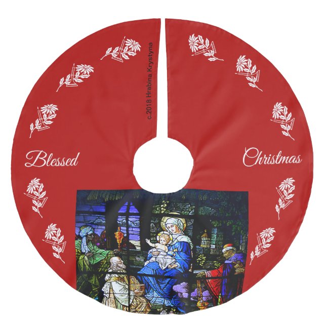 JUPON DE SAPIN EN POLYESTER BROSSÉ LA NATIVITÉ #8 (Devant)