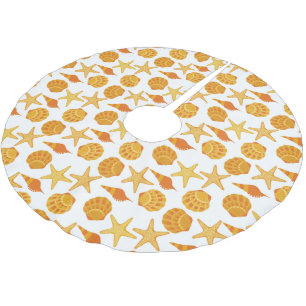 Jupon De Sapin En Polyester Brossé La plage orange Shell modèlent