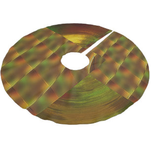 Jupon De Sapin En Polyester Brossé "Laisser l'or et le vert jouer" Jupe d'arbre de No