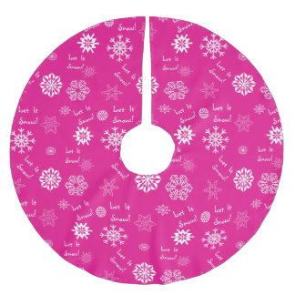 Jupon De Sapin En Polyester Brossé Laissez Tomber la Neige Rose Chaud