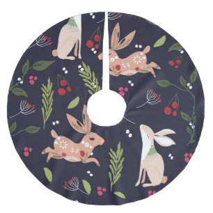 Jupon De Sapin En Polyester Brossé Lapin d'art populaire scandinave