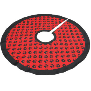 Jupon De Sapin En Polyester Brossé Le noir rouge noir de patte de chien de chat