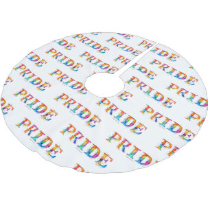 Jupon De Sapin En Polyester Brossé Le texte coloré créatif et thématique de la fierté
