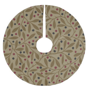 Jupon De Sapin En Polyester Brossé Leaf Berry Classique Colorful Art Motif