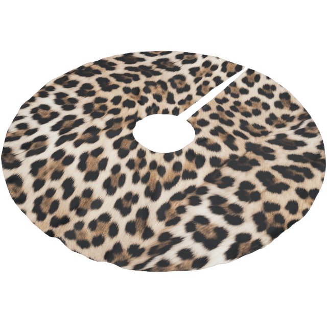 Jupon De Sapin En Polyester Brossé Léopard noir Brown crémeux (Angle)