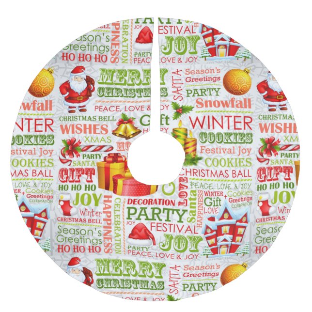 Jupon De Sapin En Polyester Brossé Les Joyaux De Noël (Devant)