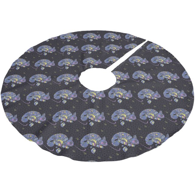 Jupon De Sapin En Polyester Brossé Lézard de Zentangle (Angle)