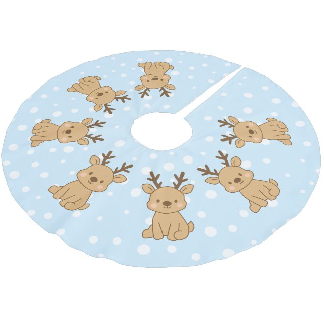 Jupon De Sapin En Polyester Brossé Little Reindeer (Angle)