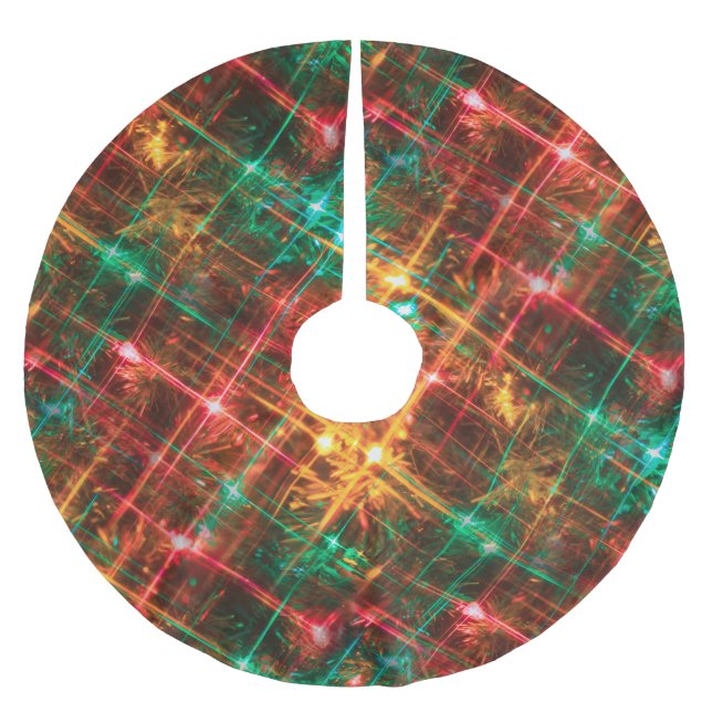 Jupon De Sapin En Polyester Brossé lumières des arbres de Noël jupe d'arbre de Noël (Devant)