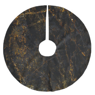 Jupon De Sapin En Polyester Brossé Marbre noir, veines dorées, texture.