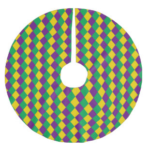 Jupon De Sapin En Polyester Brossé Mardi Gras Diamonds : Motif festif dynamique