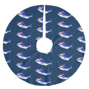 Jupon De Sapin En Polyester Brossé Marlin bleu drôle le père noël