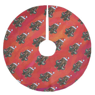 Jupon De Sapin En Polyester Brossé Mastodon festif en rouge