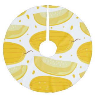 Jupon De Sapin En Polyester Brossé Melon Doodle Fruit Design Vintage