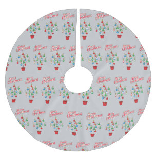 Jupon De Sapin En Polyester Brossé Merry Christmas