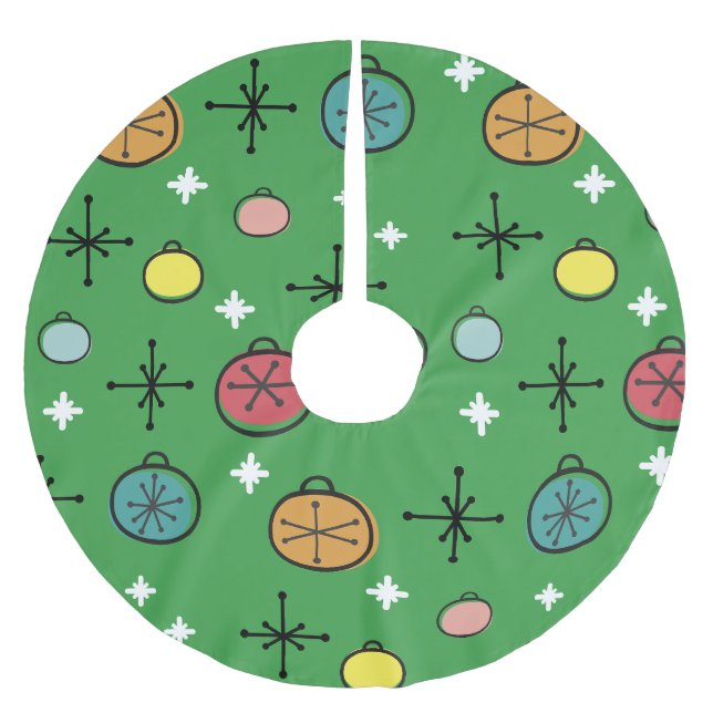 Jupon De Sapin En Polyester Brossé Mi-siècle Moderne Rétro (Devant)