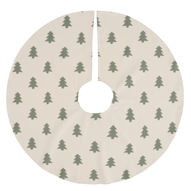 Jupon De Sapin En Polyester Brossé Minimalist Pine Tree Neutral Boho Farmhouse Beige (Devant)