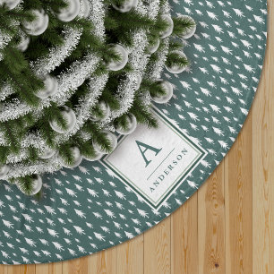 Jupon De Sapin En Polyester Brossé Minuscules arbres Vert épicéa monogramme