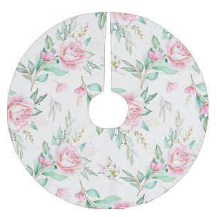 Jupon De Sapin En Polyester Brossé Modèle floral classique