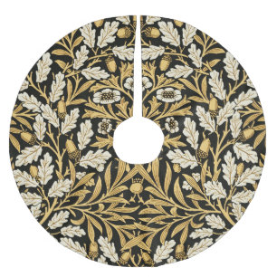 Jupon De Sapin En Polyester Brossé Modèle William Morris Vintage Or Chêne Noir