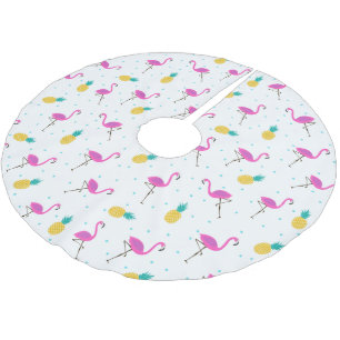 Jupon De Sapin En Polyester Brossé Monogramme au néon des Flamants roses