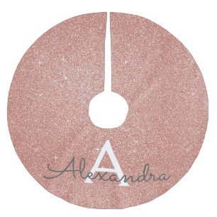 Jupon De Sapin En Polyester Brossé Monogramme de parties scintillantes et d'étincelle