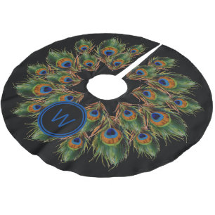Jupon De Sapin En Polyester Brossé Monogramme Peacock Feather Noir