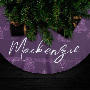 Jupon De Sapin En Polyester Brossé Moody Tree Motif   Plum profond violet personnalis