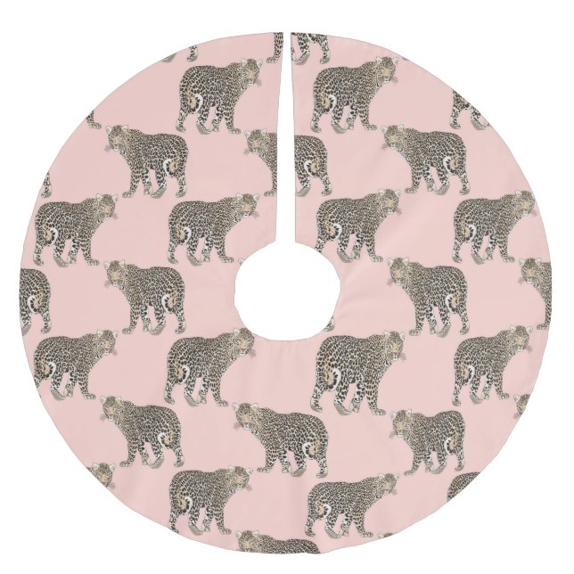 Jupon De Sapin En Polyester Brossé Motif animal chic et branché Leopard (Devant)