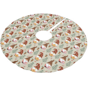 Jupon De Sapin En Polyester Brossé Motif cadeau Noël Gnomes