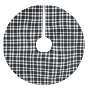 Jupon De Sapin En Polyester Brossé Motif carreaux noir blanc