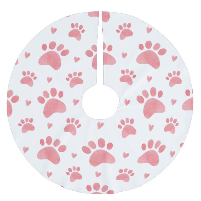 Jupon De Sapin En Polyester Brossé Motif d'aquarelle Cat Paws (Devant)