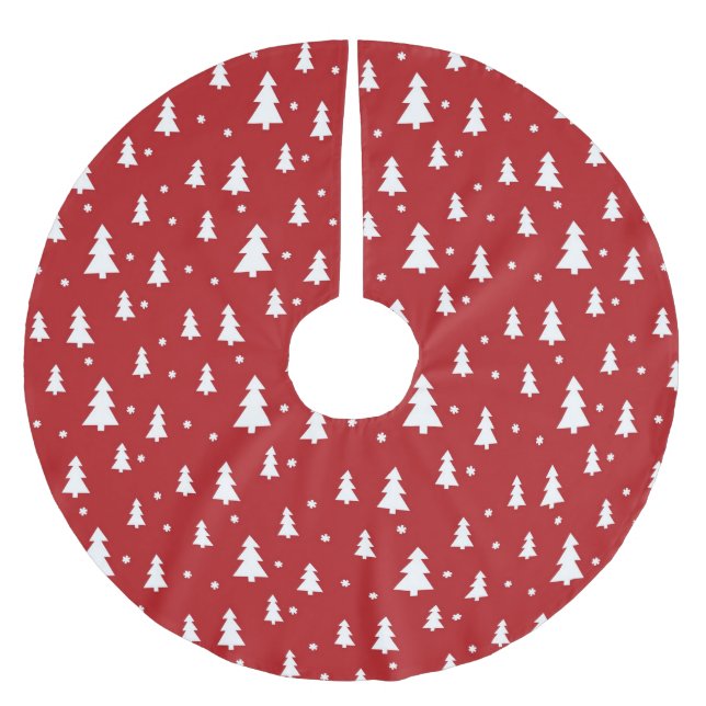 Jupon De Sapin En Polyester Brossé Motif d'arbre de vacances (Devant)