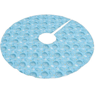 Jupon De Sapin En Polyester Brossé Motif de bleu d'océan