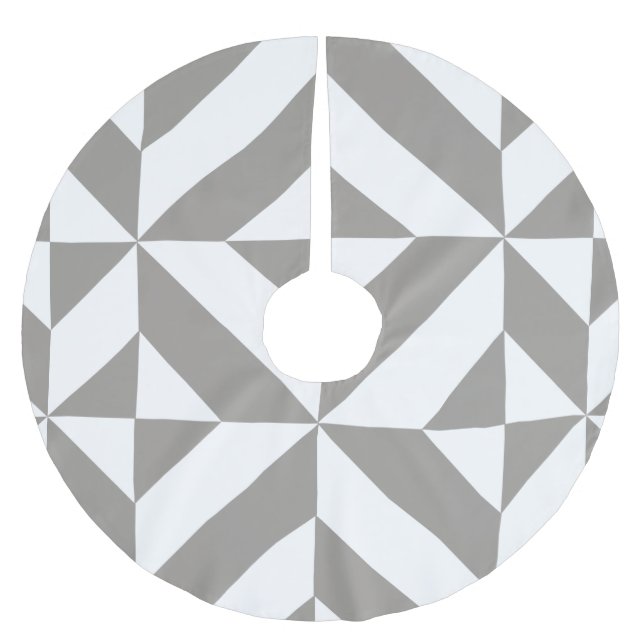 Jupon De Sapin En Polyester Brossé Motif de cube géométrique gris argenté (Devant)