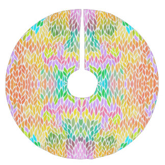Jupon De Sapin En Polyester Brossé Motif de feuilles colorées mignonnes