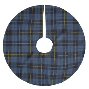 Jupon De Sapin En Polyester Brossé Motif de flanelle bleue