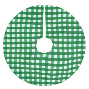 Jupon De Sapin En Polyester Brossé Motif de grille à En vichy plaid vert traditionnel